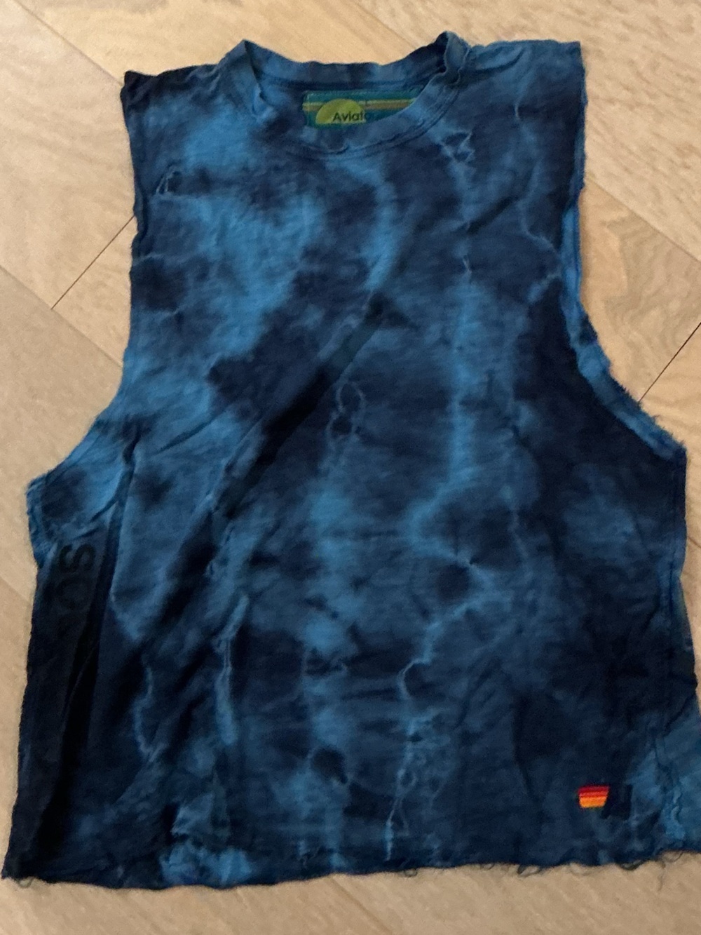 Aviator Nation x Soulcycle Blue Tie-Dye Muscle Tank